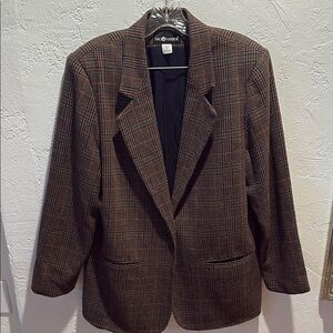 Sag Harbor Vintage Brown and Black Plaid Blazer